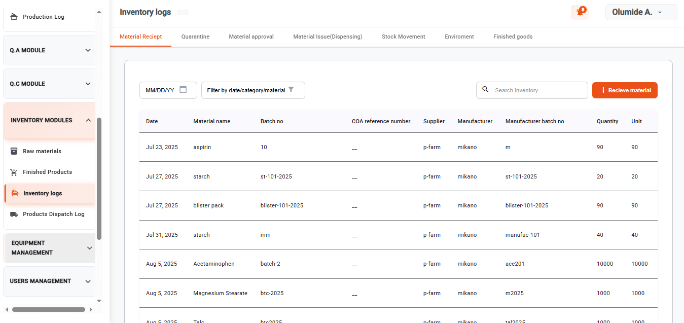 module dashboard